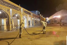 ضد عفونی معابر و خیابان های شیراز برای پیشگیری از شیوع کرونا
